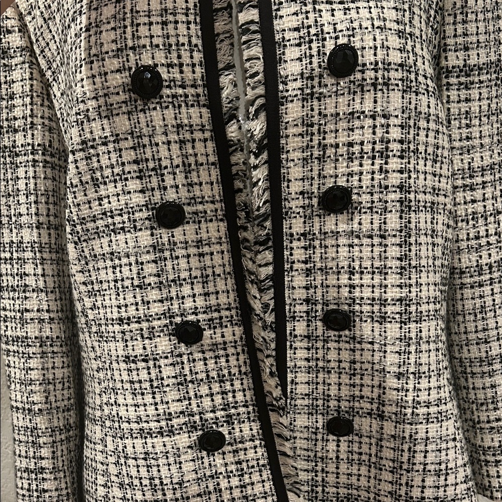 Tahari Black and White Plaid Blazer - Picture 3 of 5
